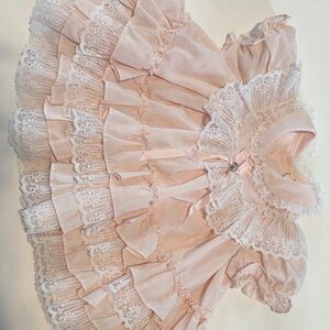 Pink Lace Ruffle Dress